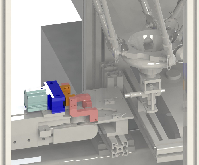 Robot con pinzas neumáticas paralelas